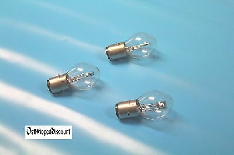 3x 6V 35/35W Glühbirne Bilux Birne Simson  Ering Honda Baotian Vespa Sachs