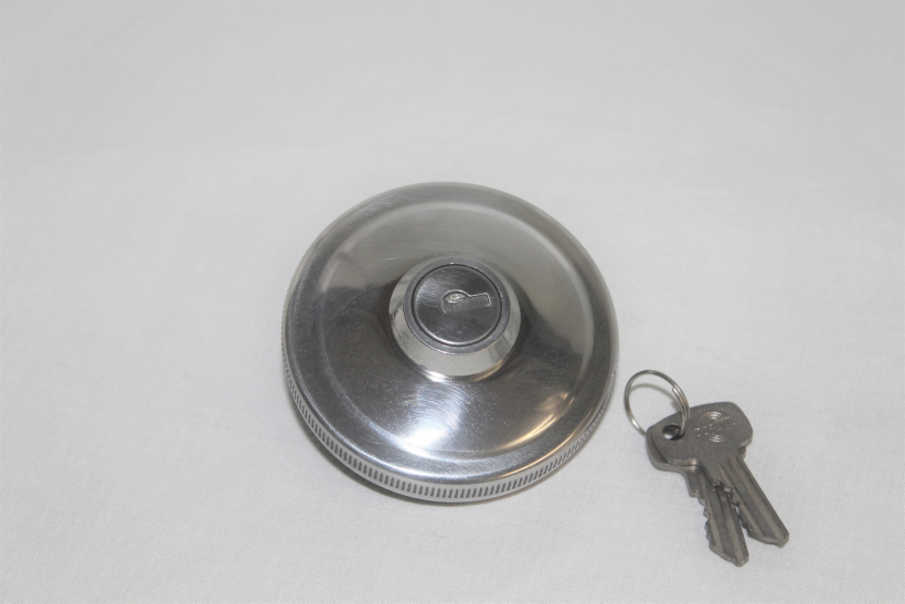 Tankdeckel Alu poliert mit Schloss und zwei Schlüsseln Ø40 passend für Simson S51 S50 KR51 SR4-2-4
