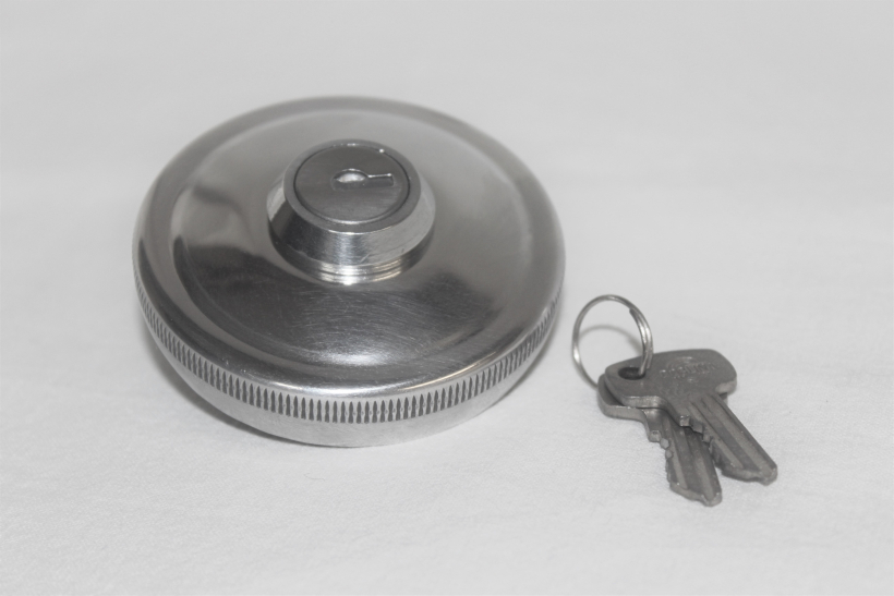 Tankdeckel Alu poliert mit Schloss und zwei Schlüsseln Ø40 passend für Simson S51 S50 KR51 SR4-2-4