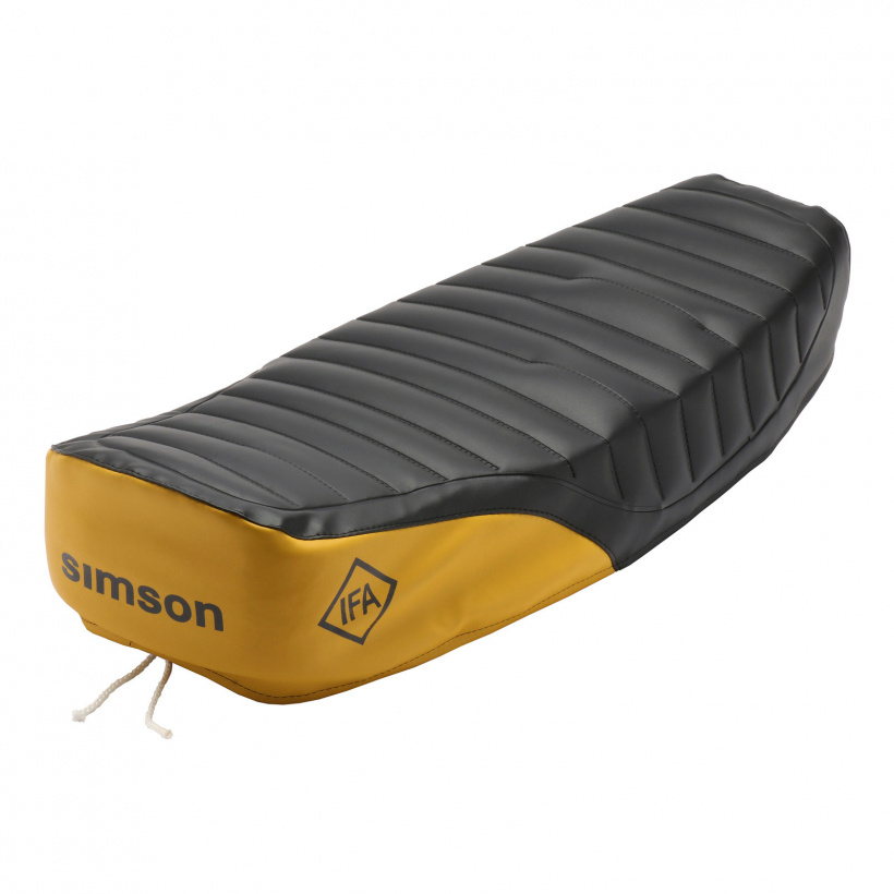Simson Sitzbankbezug strukturiert schwarz/Gelb wasserdicht Länge ca 60cm S51 S50