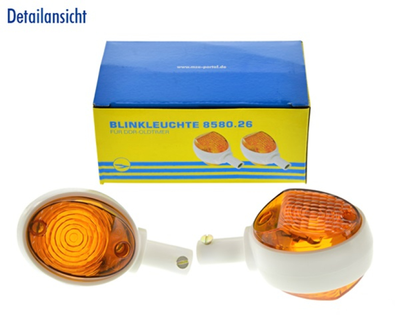 Set Schwalbe Blinker orange weiss 6 und 12V Lenkerblinker Vogelserie