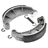 SET Bremsbacken ø124 mm - mit auswechselbarer Zwischenlage + Bremsbackenfeder, Sicherungsscheiben
